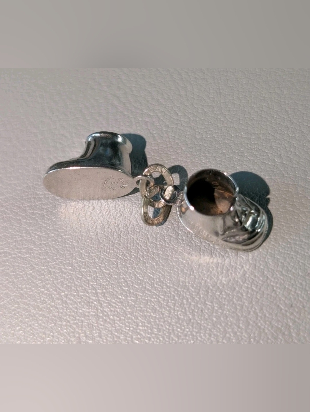 Vintage Silver B Beau Sterling Pair Baby Shoe Booties Small Charm Collectible - Picture 12 of 16